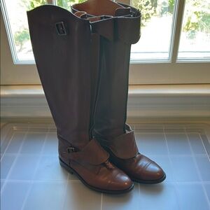 Chanel Brown Knee-High Riding Boots